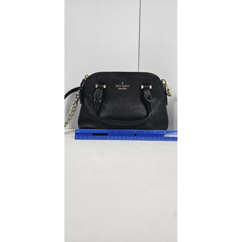 Kate Spade‎ New York Black Pebbled Leather Crossbody Satchel Gold Hardware